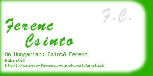 ferenc csinto business card